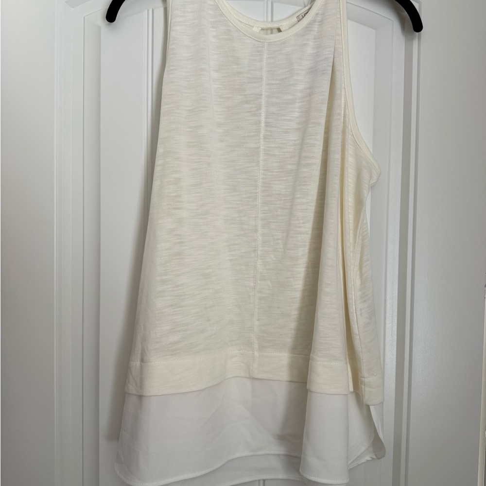 J. Crew Asymmetrical Cream Sleeveless Tank Top